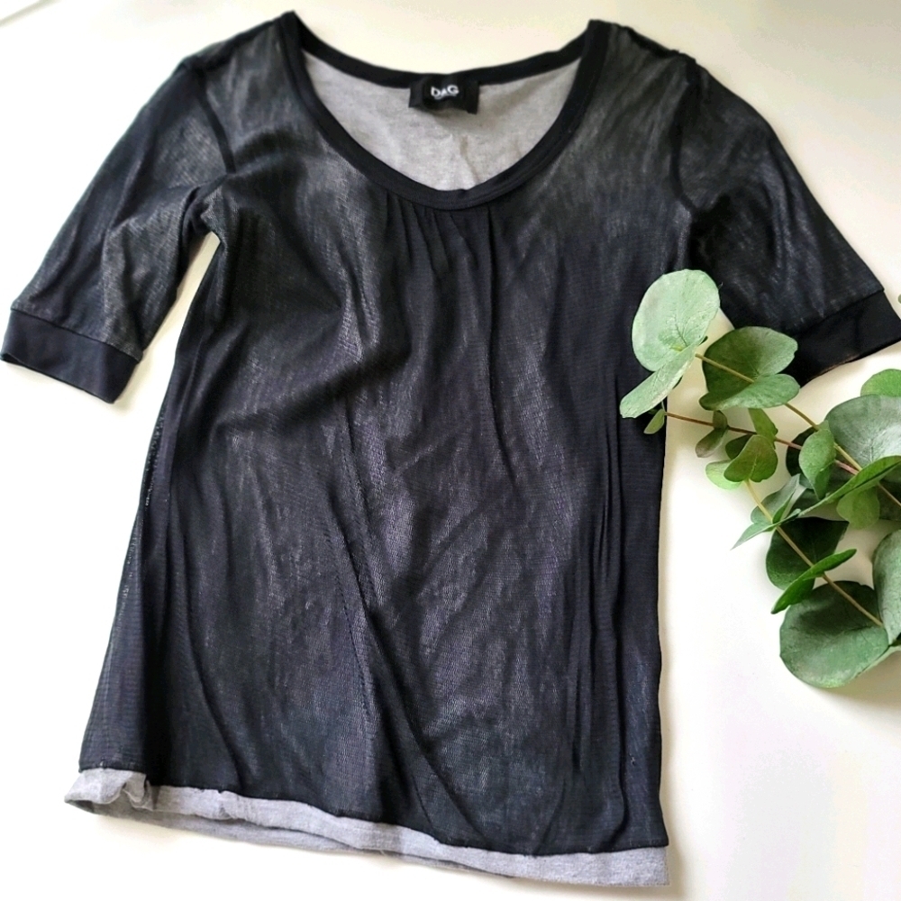 D&G Dolce And Gabbana Mesh Net Tee *Flaw* - image 1